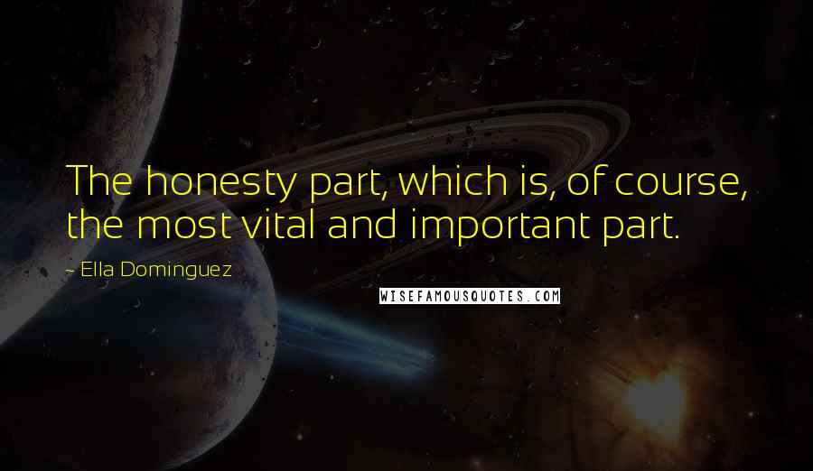 Ella Dominguez Quotes: The honesty part, which is, of course, the most vital and important part.