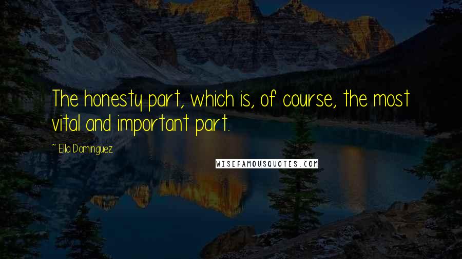 Ella Dominguez Quotes: The honesty part, which is, of course, the most vital and important part.