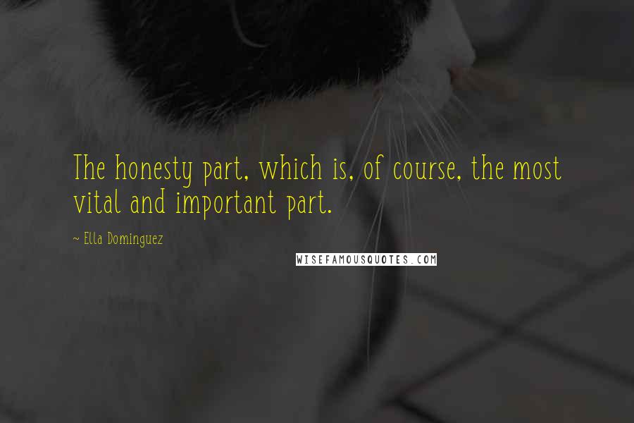 Ella Dominguez Quotes: The honesty part, which is, of course, the most vital and important part.