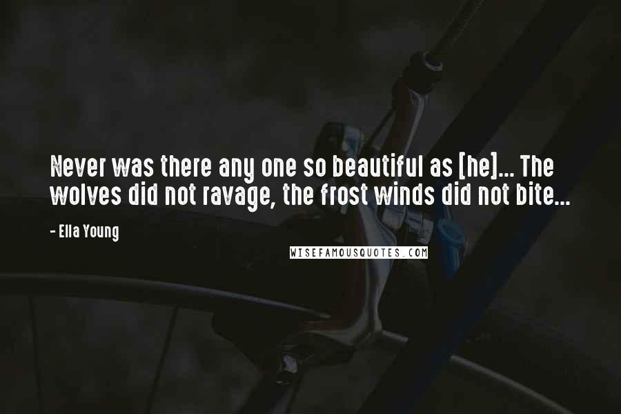 Ella Young Quotes: Never was there any one so beautiful as [he]... The wolves did not ravage, the frost winds did not bite...