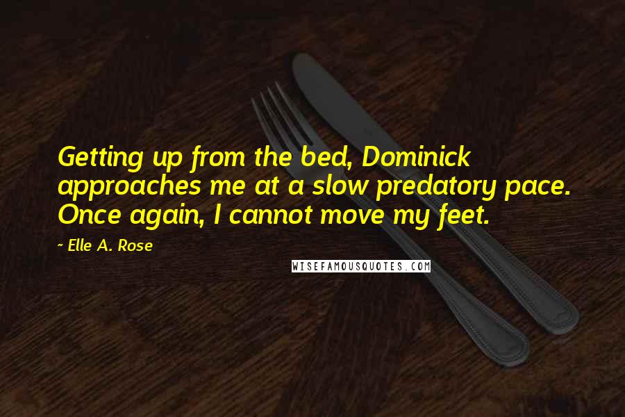 Elle A. Rose Quotes: Getting up from the bed, Dominick approaches me at a slow predatory pace. Once again, I cannot move my feet.