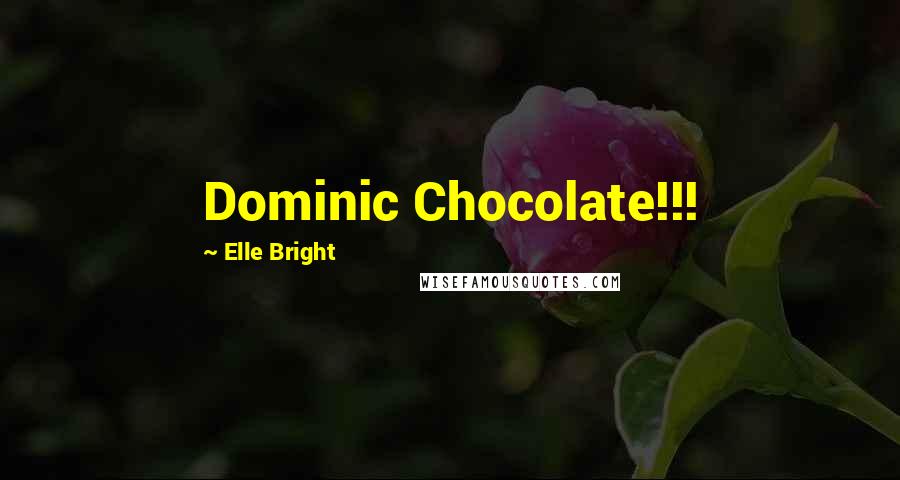 Elle Bright Quotes: Dominic Chocolate!!!