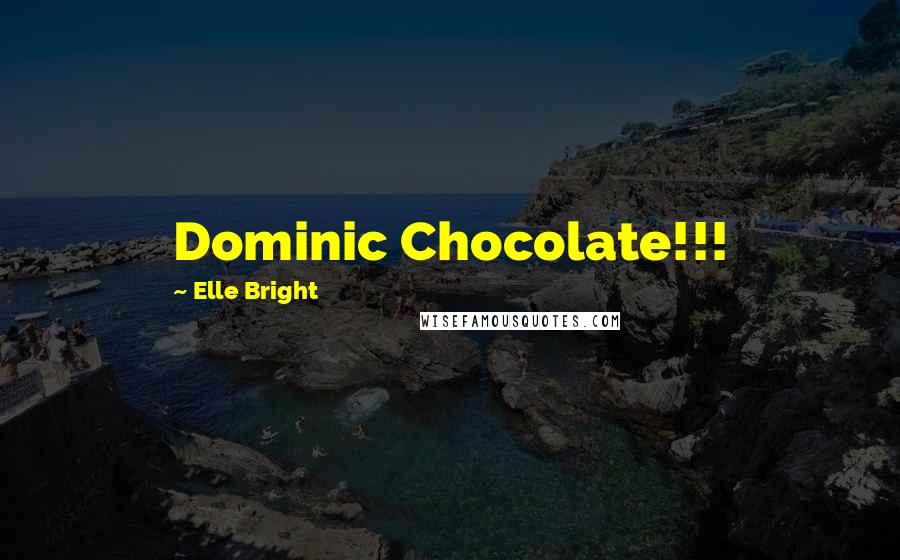 Elle Bright Quotes: Dominic Chocolate!!!