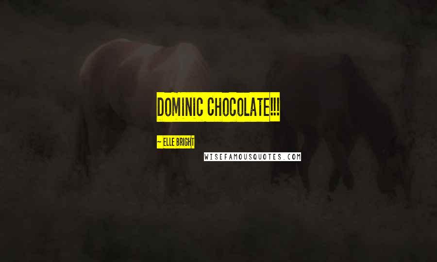 Elle Bright Quotes: Dominic Chocolate!!!