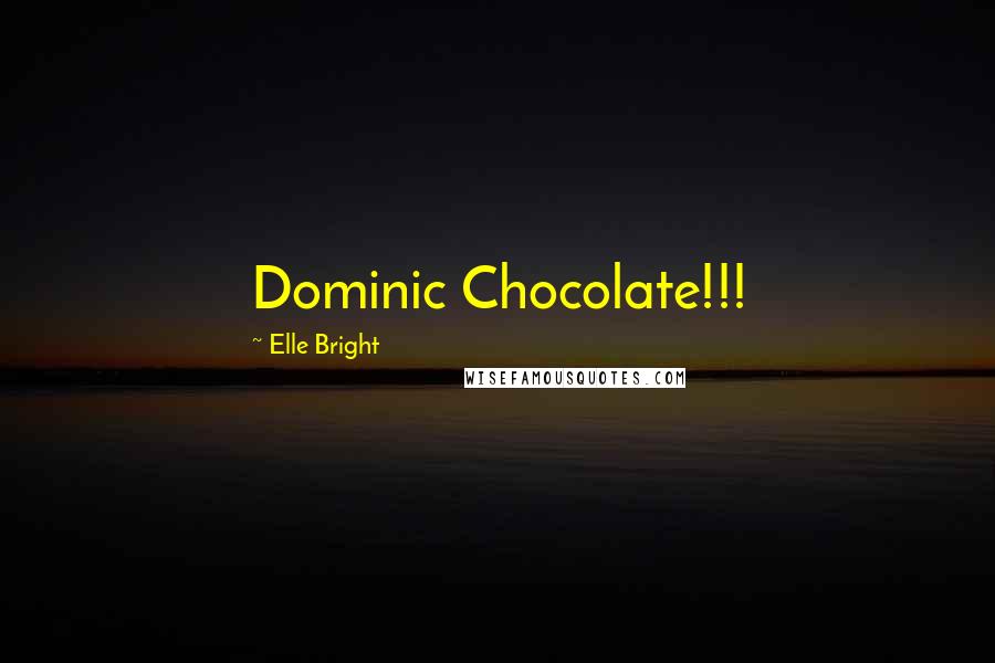 Elle Bright Quotes: Dominic Chocolate!!!