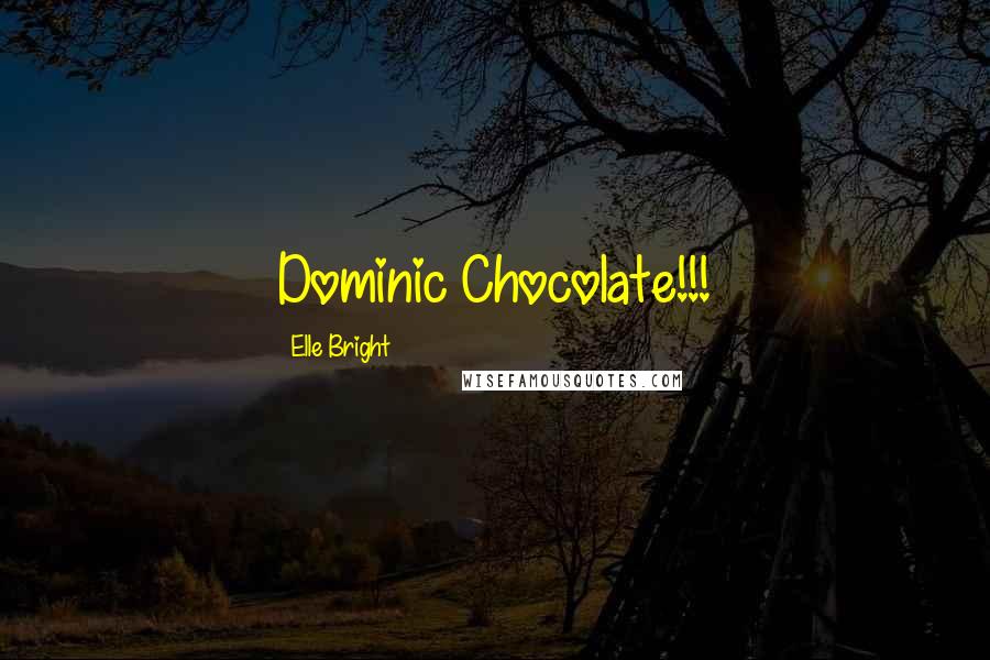 Elle Bright Quotes: Dominic Chocolate!!!