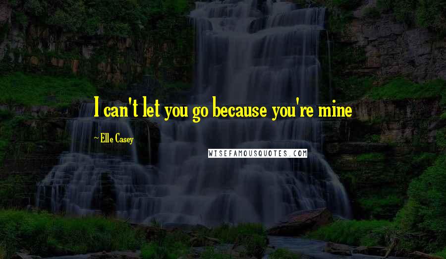 Elle Casey Quotes: I can't let you go because you're mine