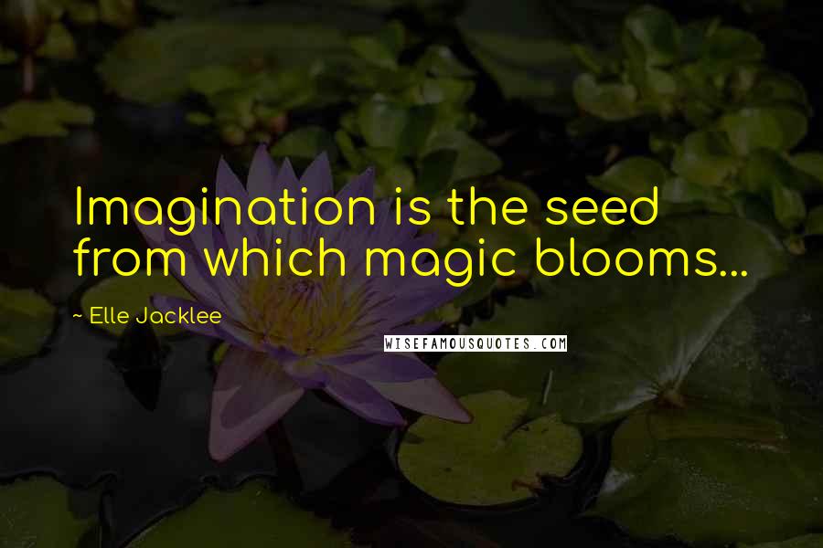 Elle Jacklee Quotes: Imagination is the seed from which magic blooms...