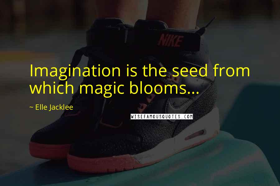 Elle Jacklee Quotes: Imagination is the seed from which magic blooms...