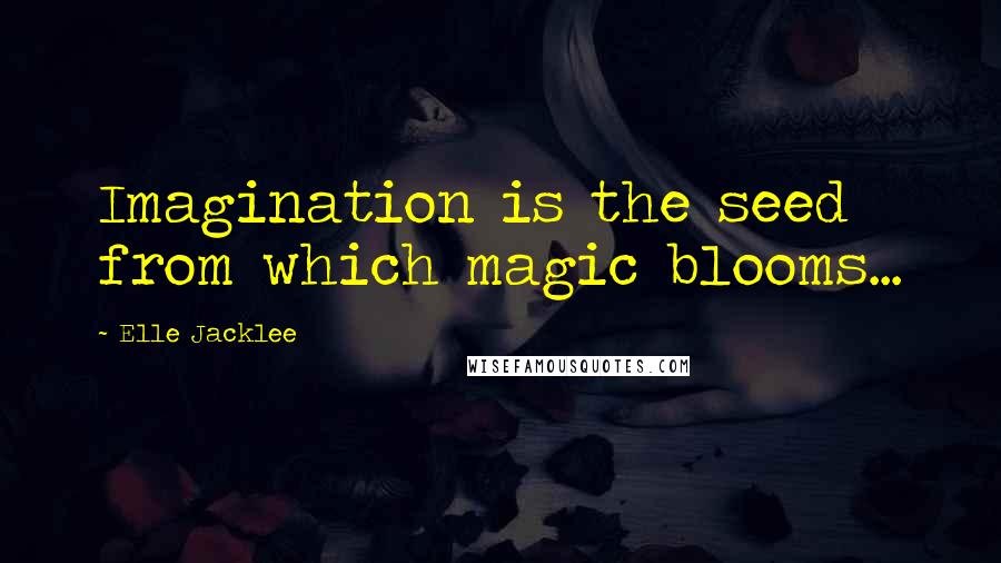 Elle Jacklee Quotes: Imagination is the seed from which magic blooms...