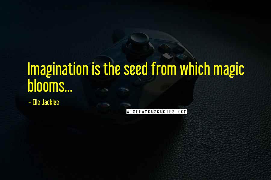 Elle Jacklee Quotes: Imagination is the seed from which magic blooms...