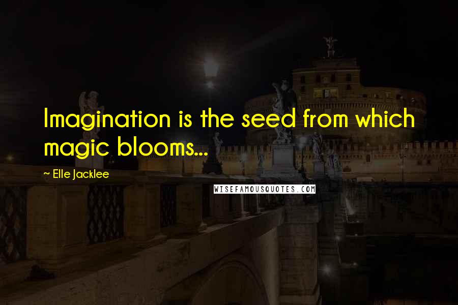 Elle Jacklee Quotes: Imagination is the seed from which magic blooms...