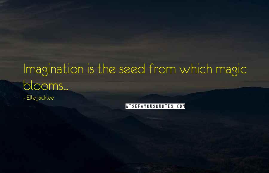 Elle Jacklee Quotes: Imagination is the seed from which magic blooms...