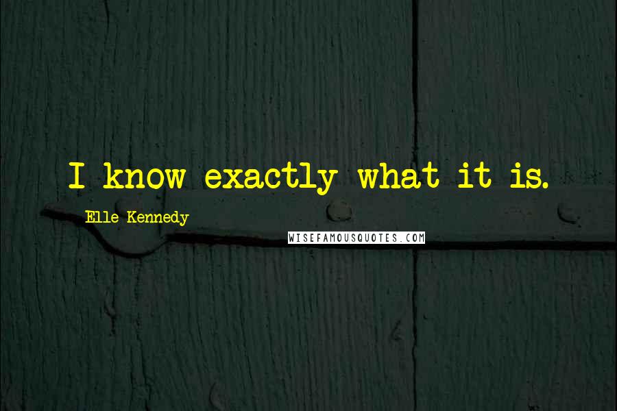 Elle Kennedy Quotes: I know exactly what it is.