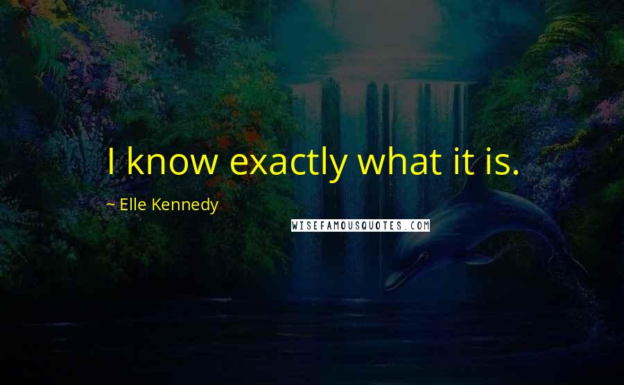 Elle Kennedy Quotes: I know exactly what it is.