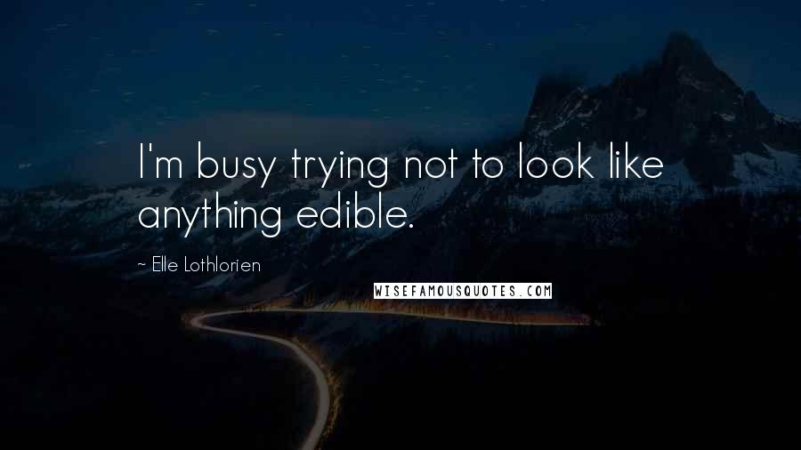 Elle Lothlorien Quotes: I'm busy trying not to look like anything edible.