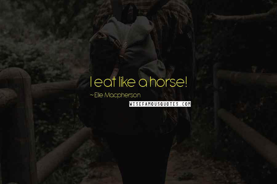 Elle Macpherson Quotes: I eat like a horse!