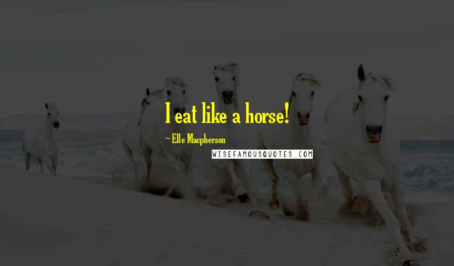 Elle Macpherson Quotes: I eat like a horse!
