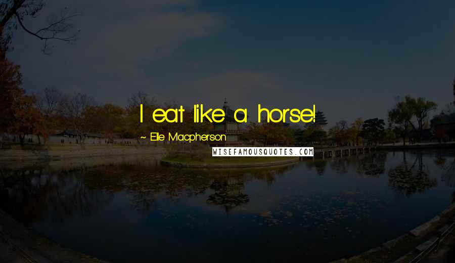 Elle Macpherson Quotes: I eat like a horse!