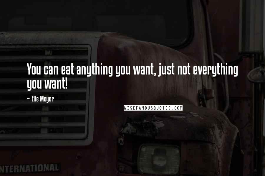 Elle Meyer Quotes: You can eat anything you want, just not everything you want!