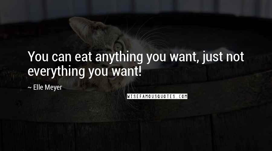 Elle Meyer Quotes: You can eat anything you want, just not everything you want!