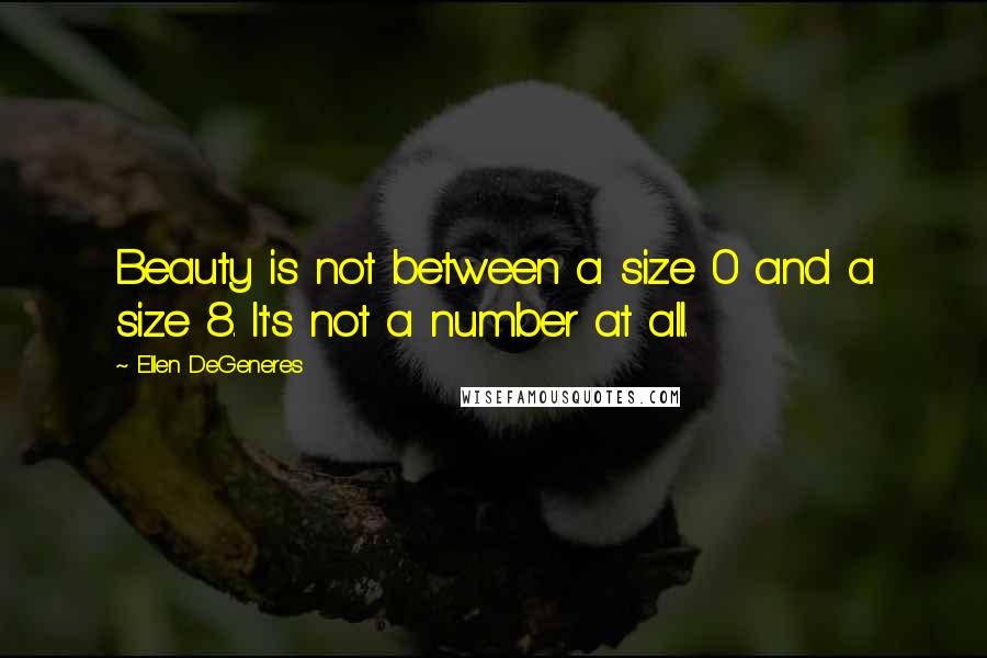 Ellen DeGeneres Quotes: Beauty is not between a size 0 and a size 8. It's not a number at all.