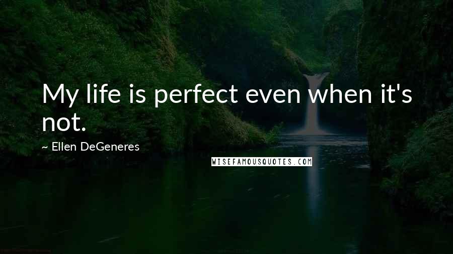 Ellen DeGeneres Quotes: My life is perfect even when it's not.