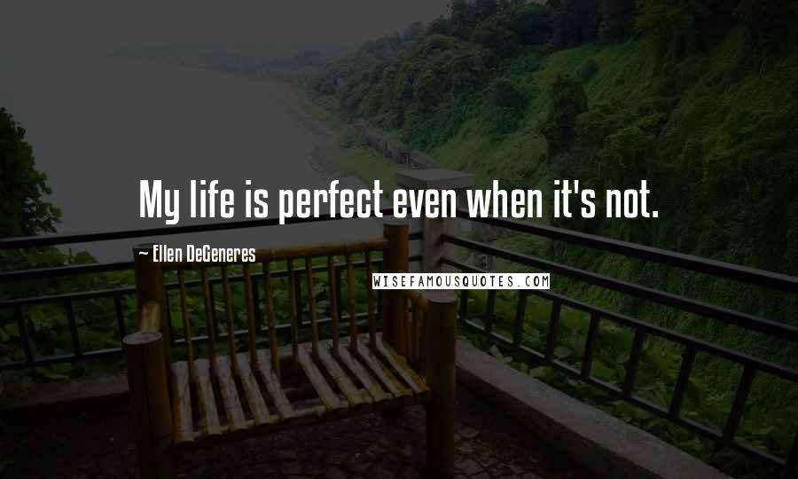 Ellen DeGeneres Quotes: My life is perfect even when it's not.