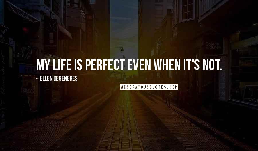 Ellen DeGeneres Quotes: My life is perfect even when it's not.