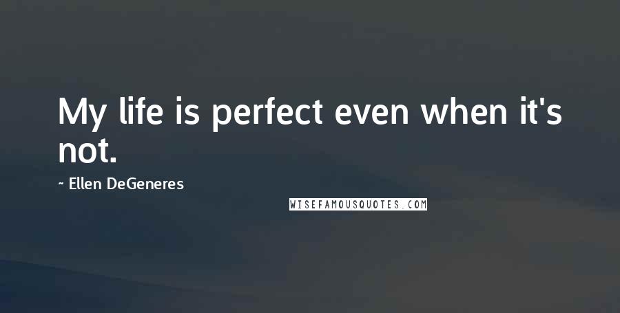 Ellen DeGeneres Quotes: My life is perfect even when it's not.