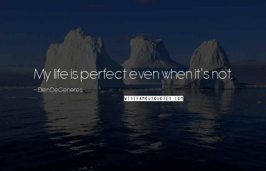 Ellen DeGeneres Quotes: My life is perfect even when it's not.