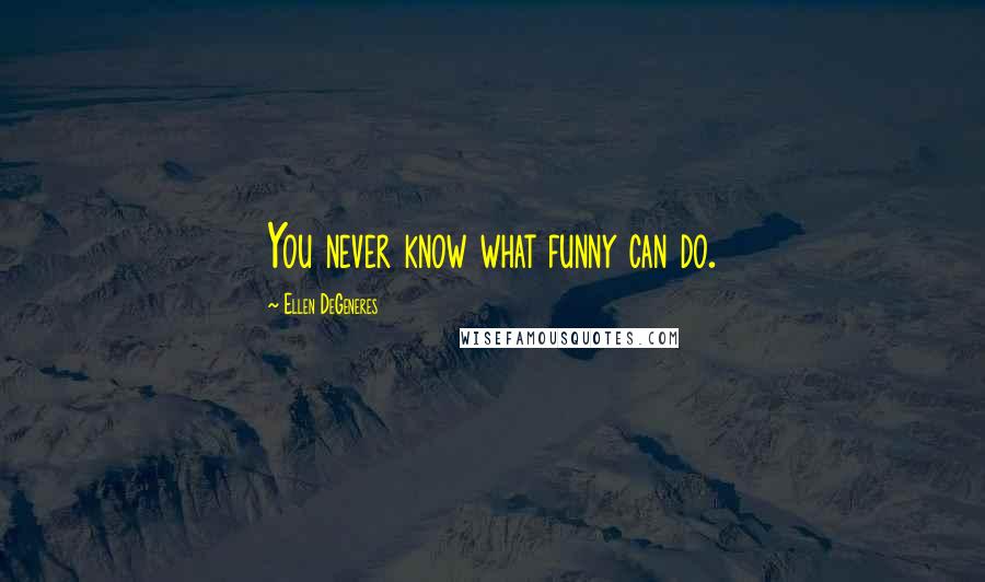 Ellen DeGeneres Quotes: You never know what funny can do.