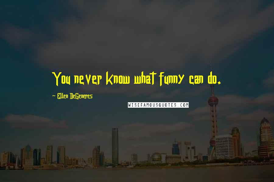 Ellen DeGeneres Quotes: You never know what funny can do.