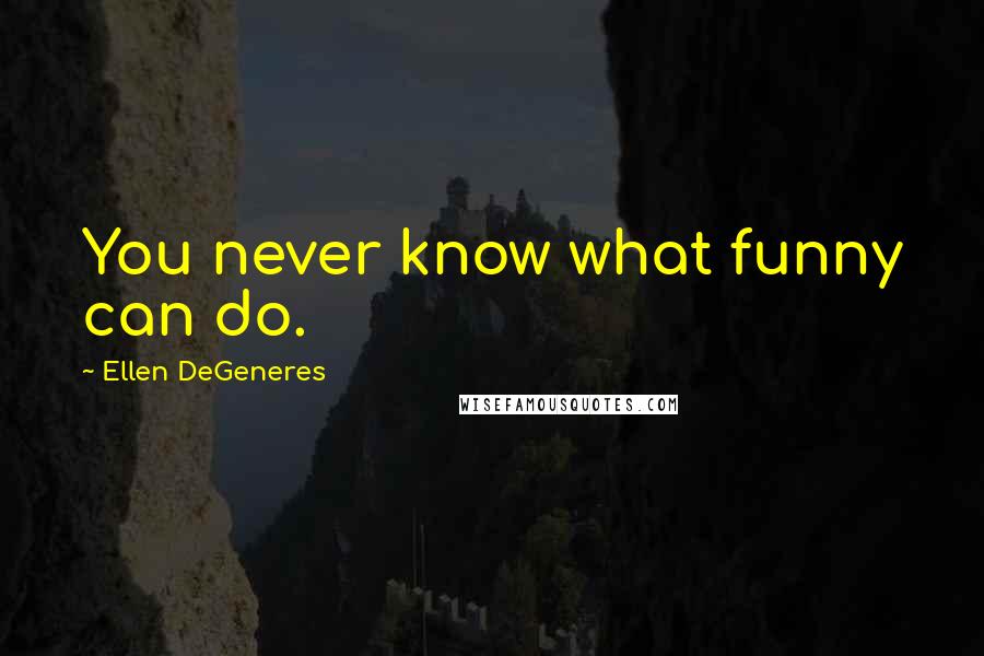 Ellen DeGeneres Quotes: You never know what funny can do.