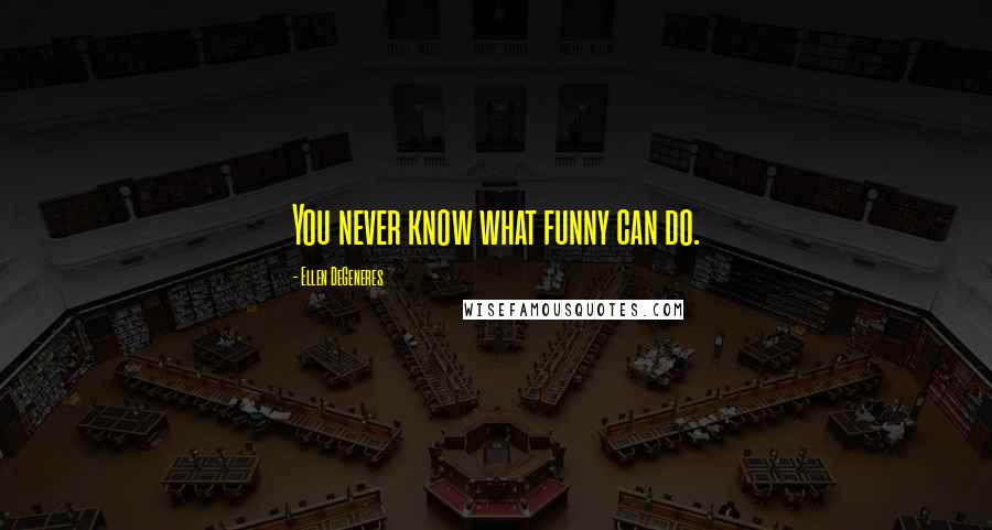 Ellen DeGeneres Quotes: You never know what funny can do.