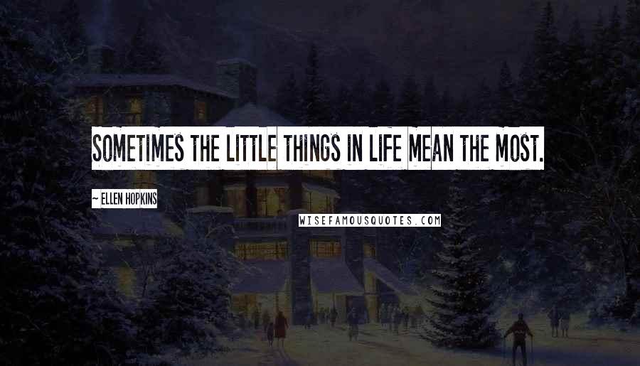 Ellen Hopkins Quotes: Sometimes the little things in life mean the most.