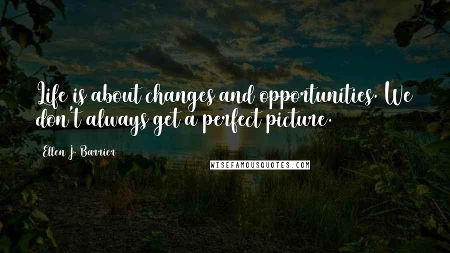 Ellen J. Barrier Quotes: Life is about changes and opportunities. We don't always get a perfect picture.