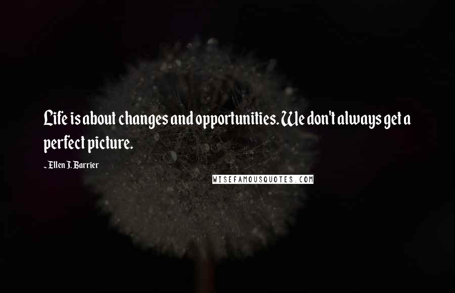 Ellen J. Barrier Quotes: Life is about changes and opportunities. We don't always get a perfect picture.