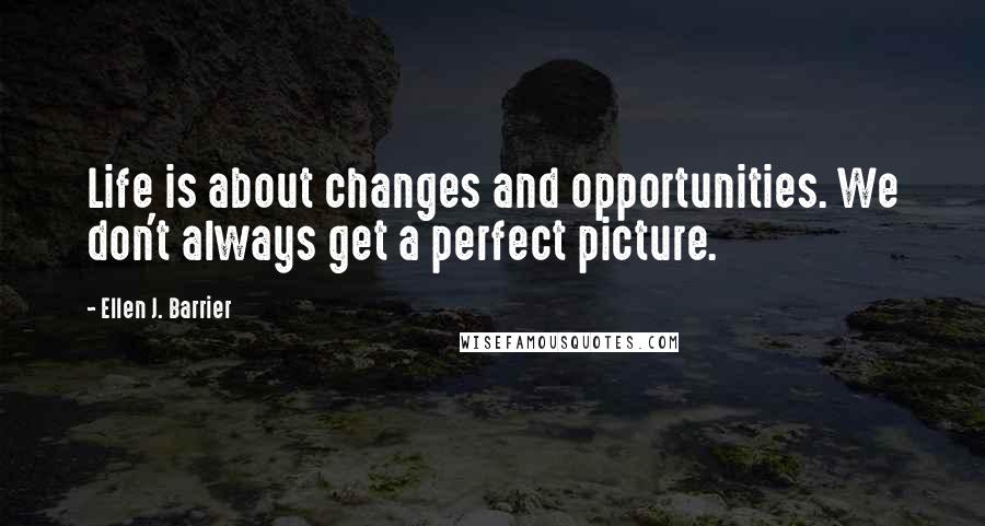 Ellen J. Barrier Quotes: Life is about changes and opportunities. We don't always get a perfect picture.