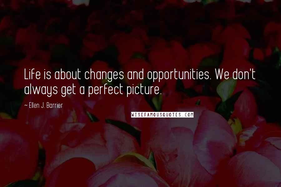 Ellen J. Barrier Quotes: Life is about changes and opportunities. We don't always get a perfect picture.