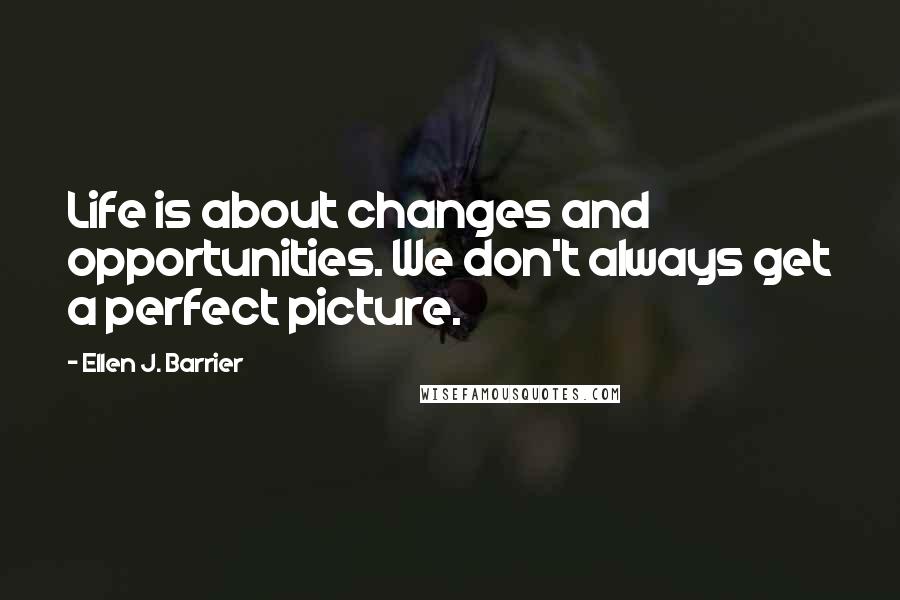 Ellen J. Barrier Quotes: Life is about changes and opportunities. We don't always get a perfect picture.