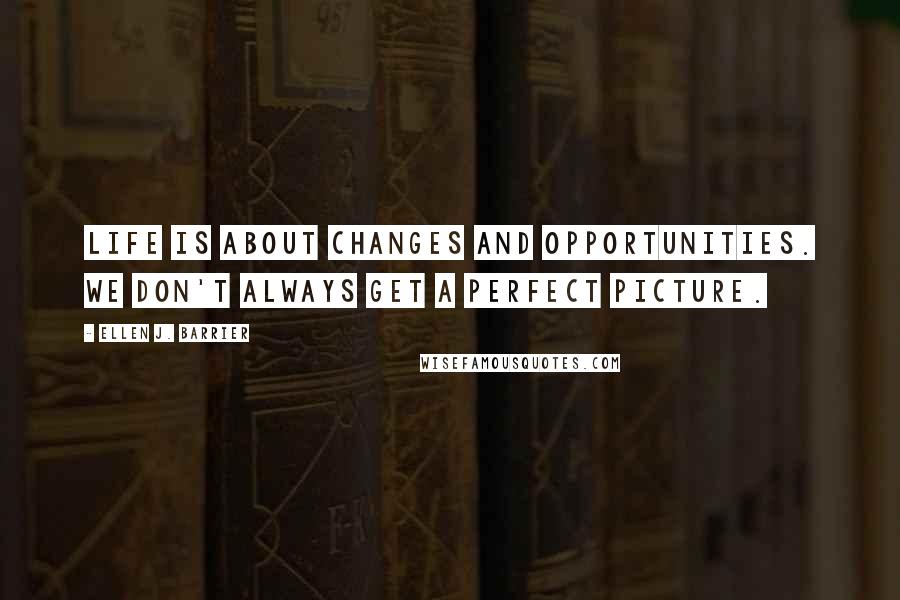 Ellen J. Barrier Quotes: Life is about changes and opportunities. We don't always get a perfect picture.