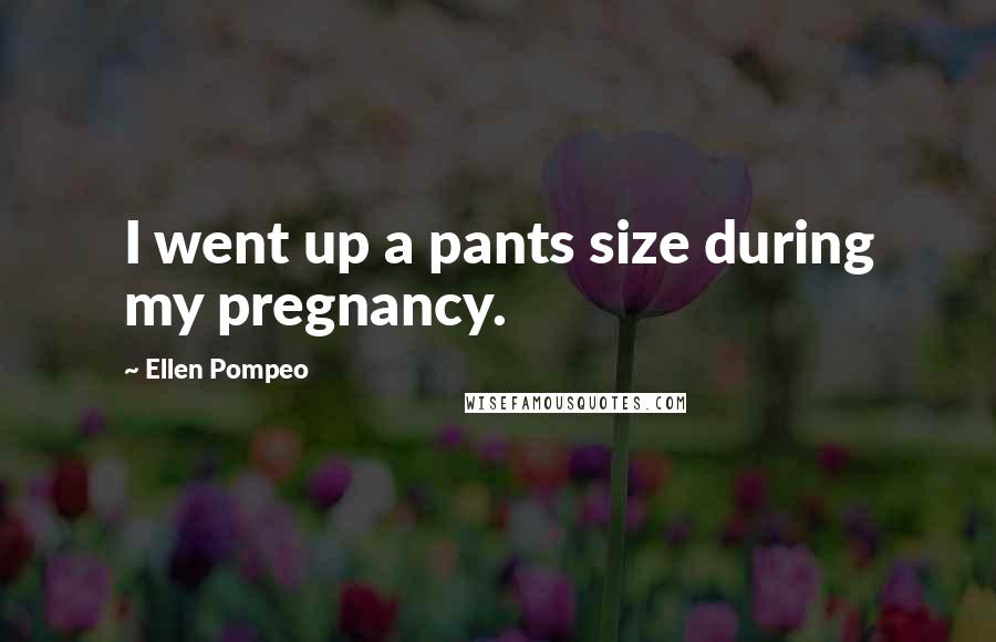 Ellen Pompeo Quotes: I went up a pants size during my pregnancy.