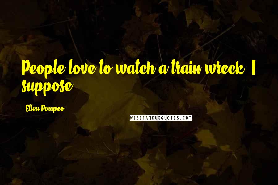 Ellen Pompeo Quotes: People love to watch a train wreck, I suppose.