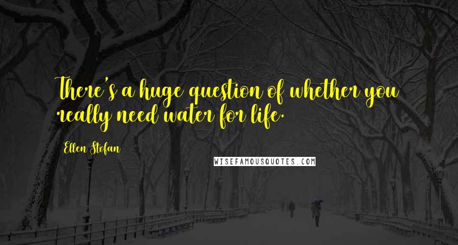 Ellen Stofan Quotes: There's a huge question of whether you really need water for life.