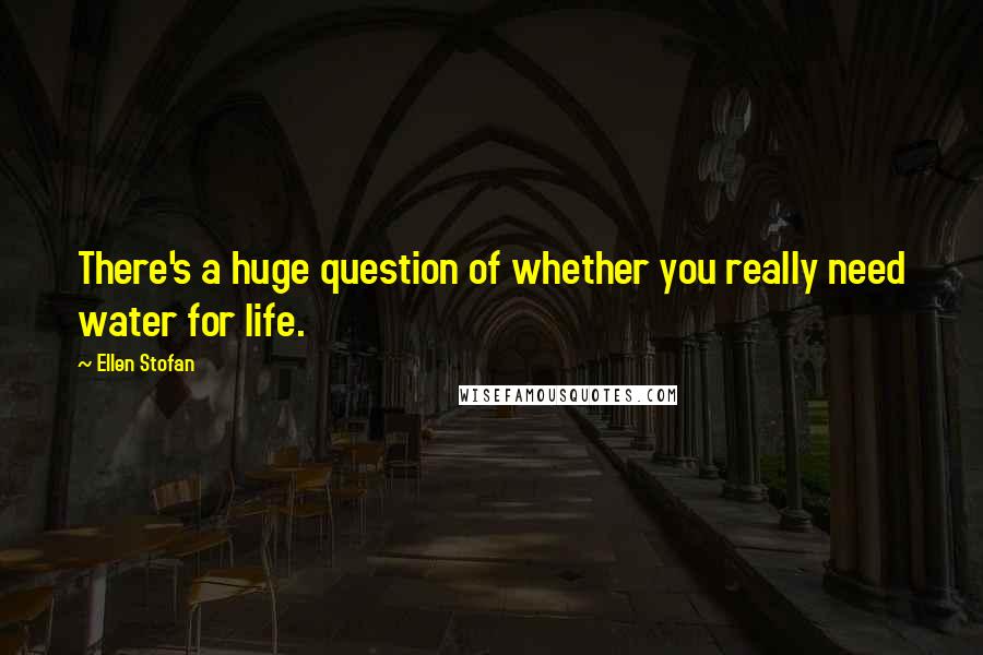 Ellen Stofan Quotes: There's a huge question of whether you really need water for life.