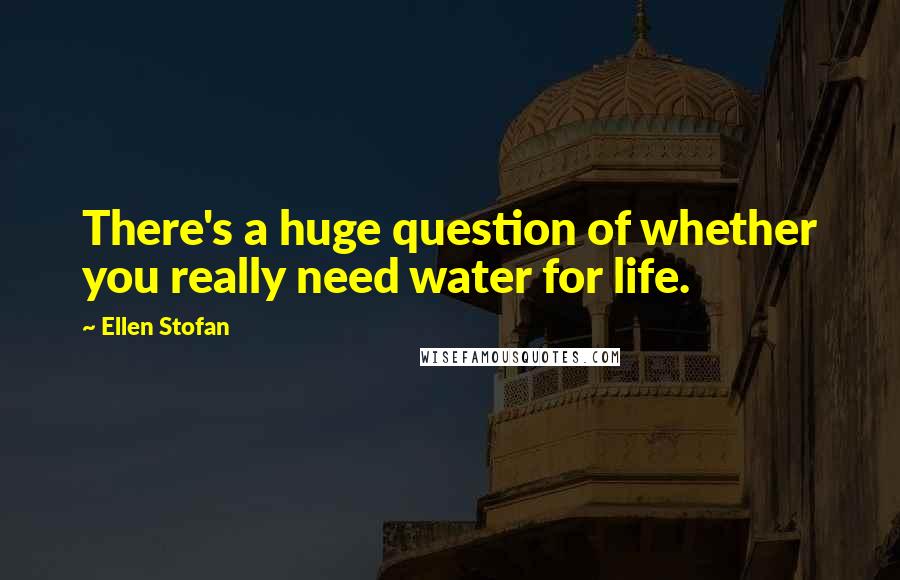 Ellen Stofan Quotes: There's a huge question of whether you really need water for life.