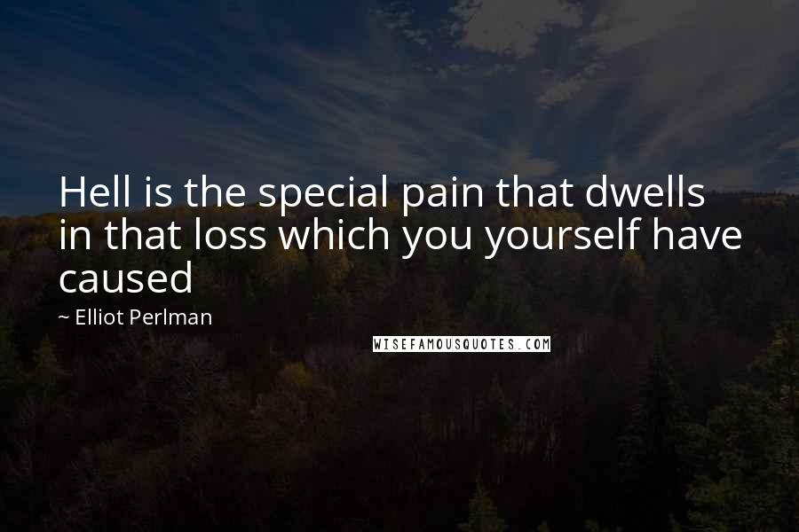 Elliot Perlman Quotes: Hell is the special pain that dwells in that loss which you yourself have caused