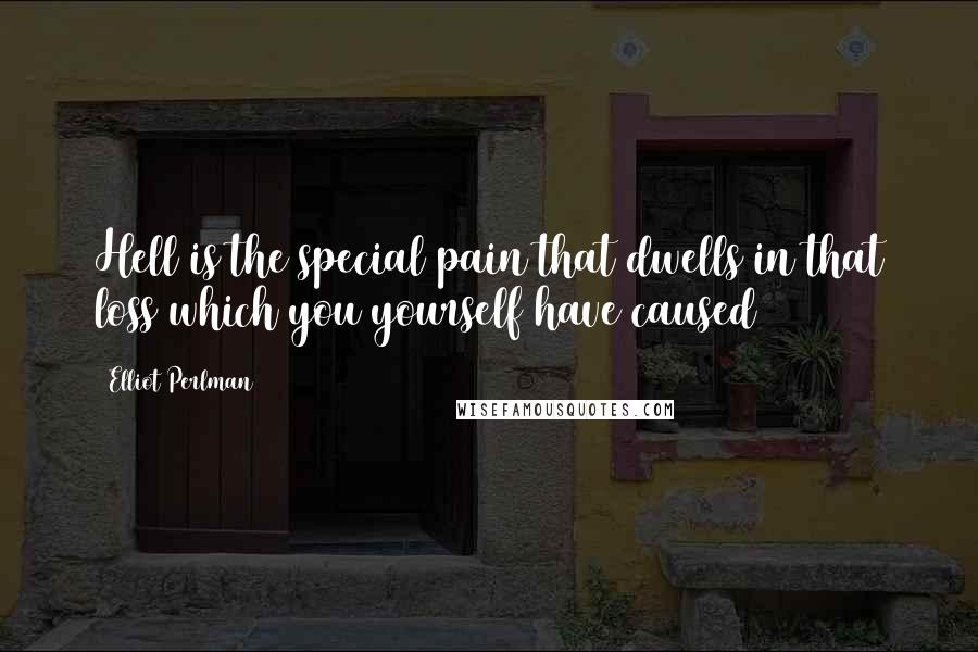 Elliot Perlman Quotes: Hell is the special pain that dwells in that loss which you yourself have caused