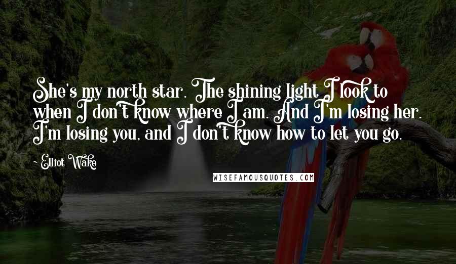 Elliot Wake Quotes: She's my north star. The shining light I look to when I don't know where I am. And I'm losing her. I'm losing you, and I don't know how to let you go.